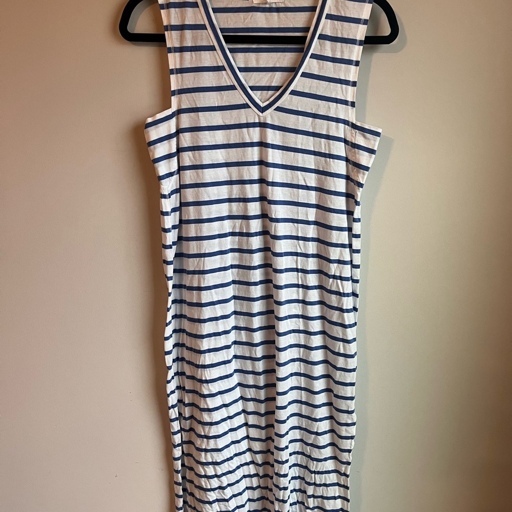 Rag & bone blue and White Striped Midi Dress soft cotton womens size medium